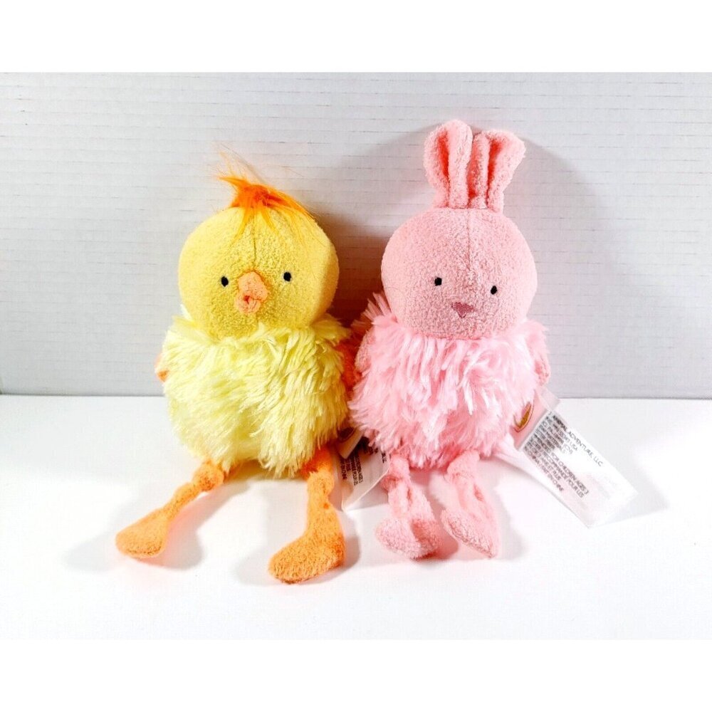 Animal Adventure 9" Pink Rabbit  Bunny & Chick Plush Knotted Knees 2020